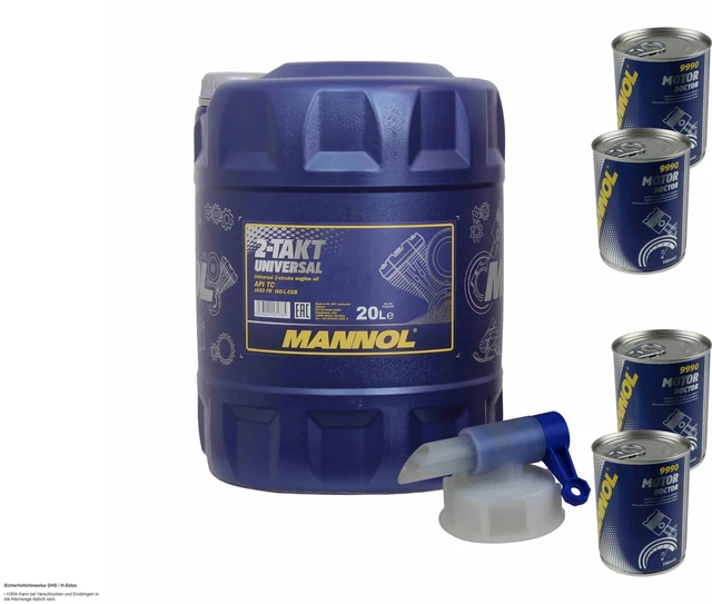 20L Olio Motore MANNOL 2-Takt Universale Api TC Moto 4xMotor Doctor