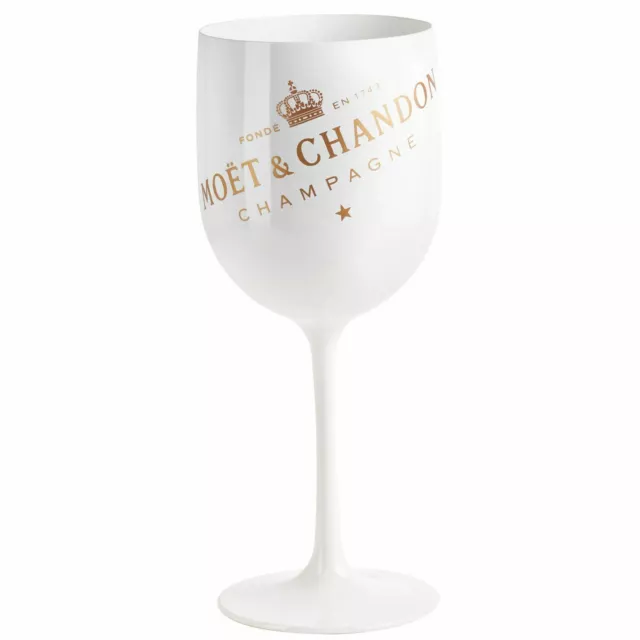 Moet & Chandon Champagne Glasses Flutes White Ice Imperial Acrylic