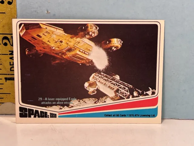 1976 Space 1999 Trading Cards from Donruss-laser equipped eagle attacks Vessel.