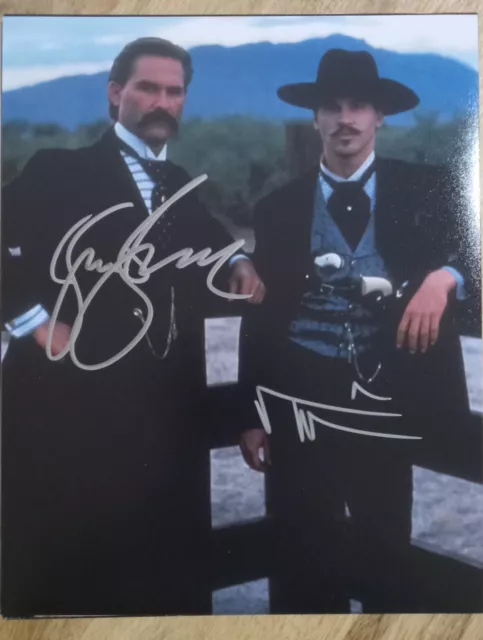 Tombstone Hand Signed 8x10 Kurt Russell x Val Kilmer