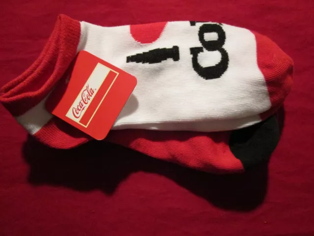 Womens Coca Cola 3-pack I Love Coke Ankle Socks Cherry Coke Red Size 9-11