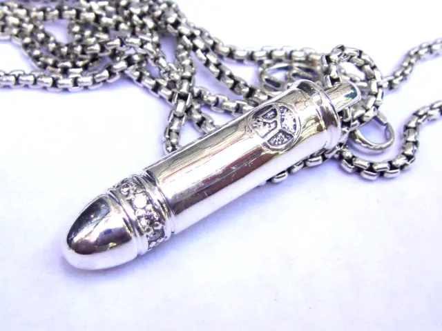$950 David Yurman Ss  Diamond Bullet Necklace