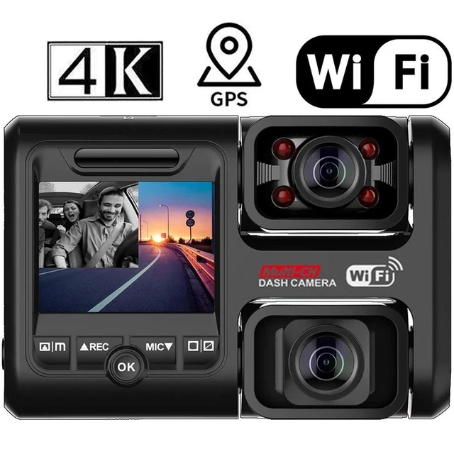 4K 2160P WIFI Logger Duales Objektiv Auto DVR Nacht Sicht Dual Kamera Dash  V8I7