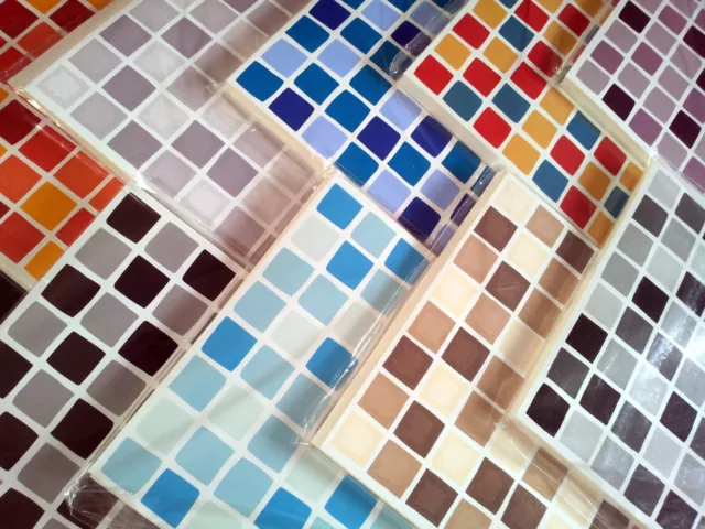 Self Adhesive Mosaic TILE TRANSFERS Stickers BATHROOM Kitchen Decals DECORATION