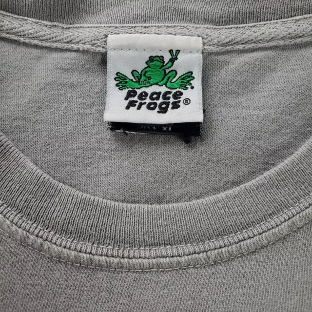 Peace Frogs Surf Til U Croak T-shirt Size XL Skate Grunge Funny Tee 3