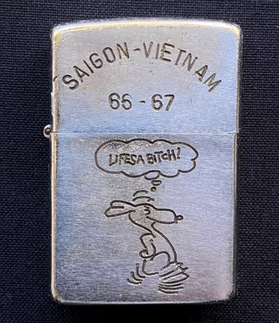 VIETNAM WAR  66-67 SAIGON VIETNAM - SNOOPY U.S ARMY Vintage zippo Lighter