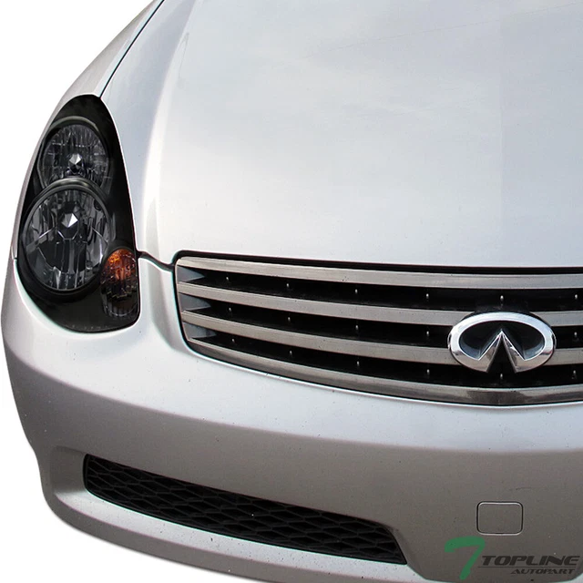 Topline For 2003-2004 Infiniti G35 4Dr Sedan Black Housing Headlights Signal KS