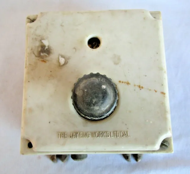 Vintage Jay Eng Works Electric Ceiling Fan Regulator Metal Body Bakelite Board