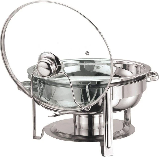 Vinod EDELSTAHL RUNDE SCHEUERSCHALE GLASDECKEL 4,5 LITER 30 CM DURCHMESSER