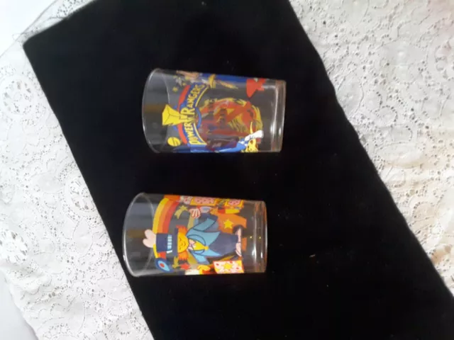 LOT DE 2 VERRES A MOUTARDE ANCIENS Dont 1 POWER RANGER