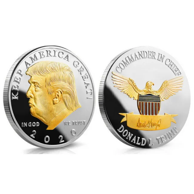 2020 Donald Trump Silver Gold US President Eagle Coin Keep American Great Gift