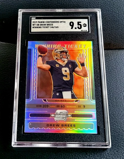 Drew Brees "CONTENDERS - WINNING TICKET" PRIZM PARALLEL💎 SGC 9.5 GEM 🔥 Pop 1