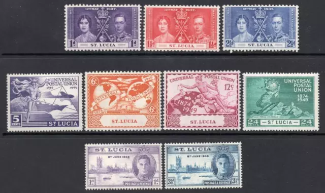 ST LUCIA M/M 1937-49  Coronation, Victory, U.P.U. Sets