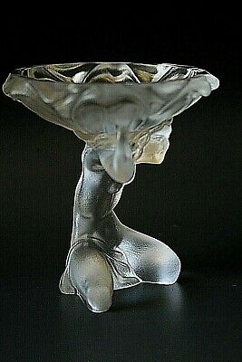 Art Deco Bohemian Glass , Nude Lady Pin / Ring Tray - H. Hoffmann Design