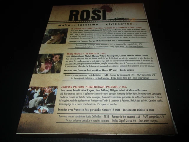 Francesco Rosi : Le Christ S'est Arrete A Eboli / Trois Freres / Oublier Palerme 2