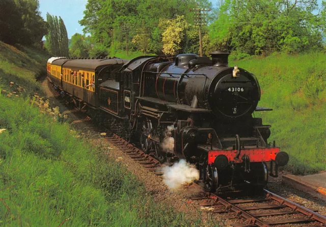 Carte Postale 2-6-0 Classe 4MT No.43106 Locomotive Lmsr Severn Valley Railway