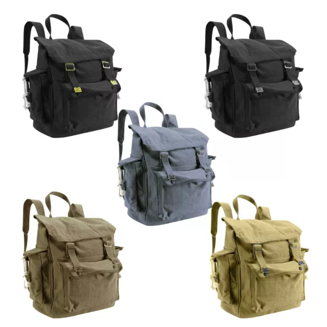 Canvas Bag Vintage Army Military Style Rucksack Work Tool Pocket Sack Backpack