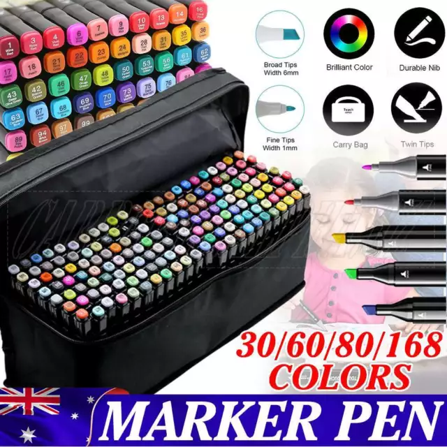 30/60/80/168 Colors Acrylic Paint Pens Sets Fine Art Marker Metal Waterproof