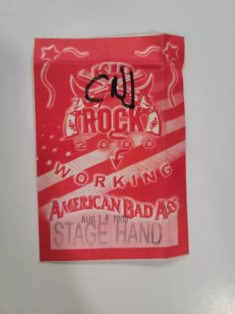 Kid Rock Backstage Pass 2000 Red Working Pass Variant