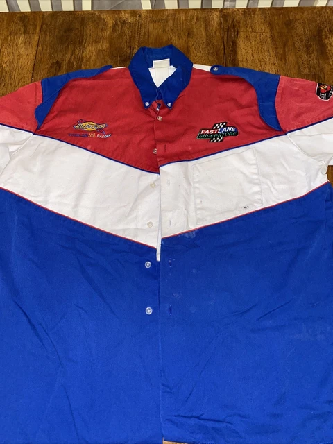 VINTAGE SUNOCO NASCAR Short Sleeve Shirt Pit Stop Embroidered XL