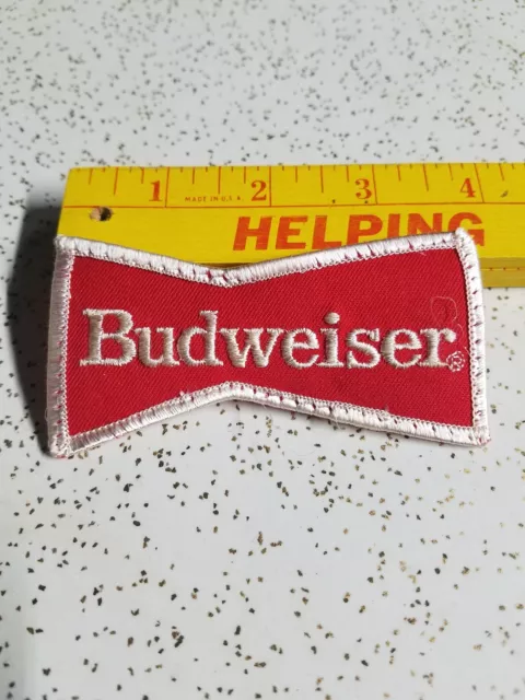 Vintage Budweiser Bowtie Design Uniform Jacket Hat Sew On Patch