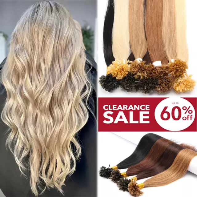 100 Extensions De Cheveux Kératine Pose A Chaud 100% Naturel Remy Hair Clearance