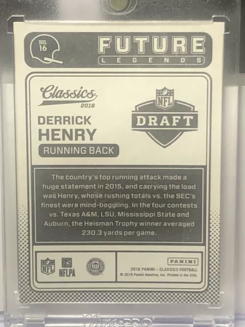 Derrick Henry FutureLegends 2016 Panini Classics #16 Rookie Card /Univ.. Alabama 3