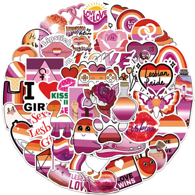 50Purple Lesbian Skateboard Sticker Bomb Vinyl Laptop DIY Luggage Decal Lot Cool