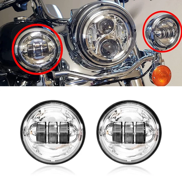 2x 4.5 Inch LED Passing Lights Fog Spot Lamp  For Harley Touring Road King