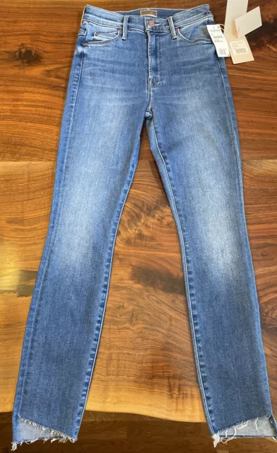 Mother Jeans The Stunner Zip Ankle Step Fray. Happy Pill. Size 25. NWT