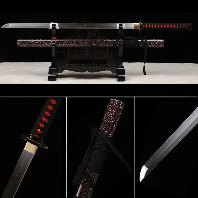 Full Tang Clay Temperped T10 Steel Japanese Samurai Ninja Sword Katana Sharp