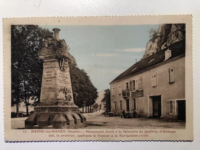 Cpa-Baume Les Dames -Monument Jouffroy D'abbans - 1924
