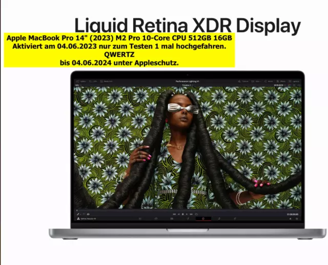 Apple MacBook Pro 14" (2023) M2 Pro 10 core CPU 512 GB 16 GB computer portatile nuovo