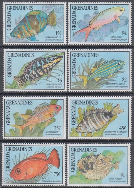 GRENADA GRENADINES SC # 1236-43 MNH CPL SET of 8 - VARIOUS FISH £6.14 ...