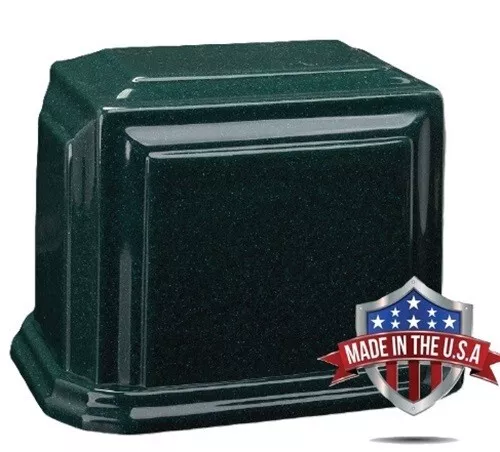 At Peace Memorials Millennium XL Cultured Marble Urn for Ashes (Emerald) 300 C