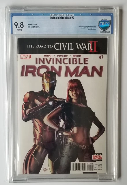 INVINCIBLE IRON MAN #7 2016 1st cameo Riri Williams Ironheart CBCS 9.8 NOT CGC