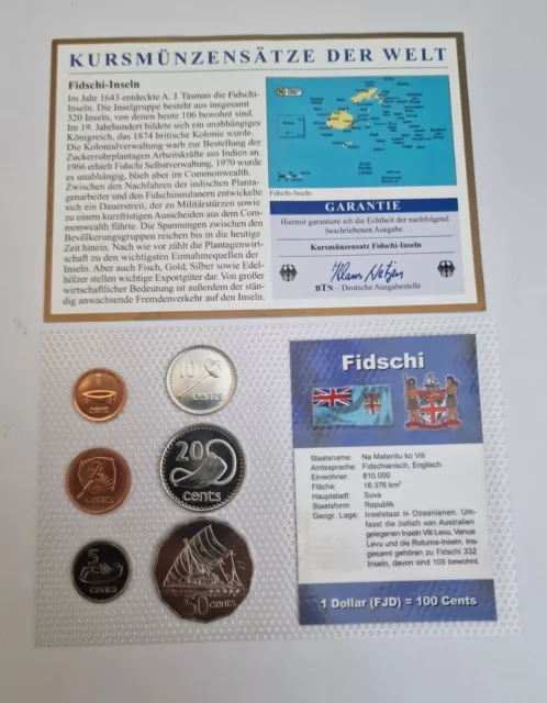 1 Cent - 50 Cents 2000/2006 Excellent Condition Coins Set Fiji 🇫🇯