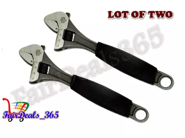 Lot Of 2 Pcs Adjustable Wrench Spanners With Soft Grip 10" 250Mm