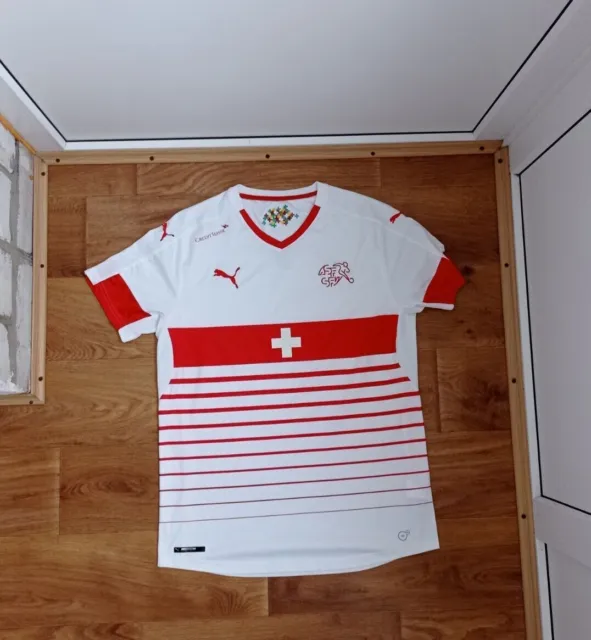 Switzerland National Team Away Football Shirt 2016-2018 Soccer Jersey Mens L