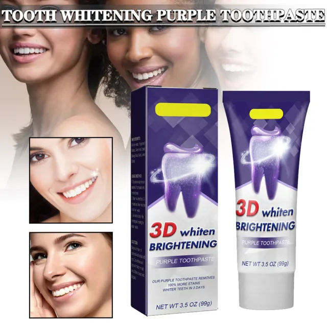 Teeth Whitening Purple Toothpaste for Tooth Stain Removal Colour F