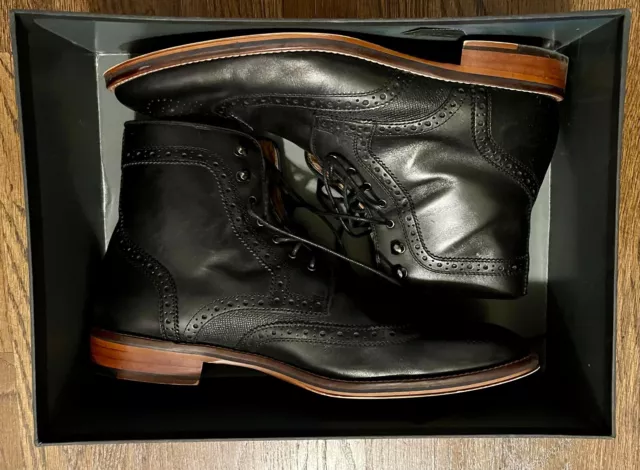 Johnston & Murphy Conrad Wingtip Leather Boots Black 11.5