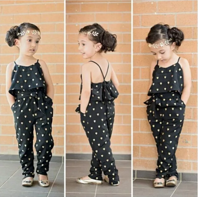 Fashion 2PC Toddler Baby Girls Braces jumpsuits + belt Kids Clothes Outfits