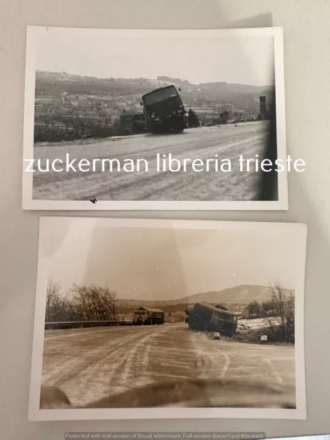 lotto 2 foto TRIESTE camion ribaltato anni 70 incidente