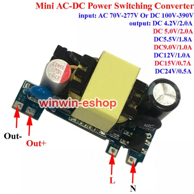 AC-DC 4.2V 5V 9V 12V 24V Micro Converter  Isolated Switching Power Supply Board