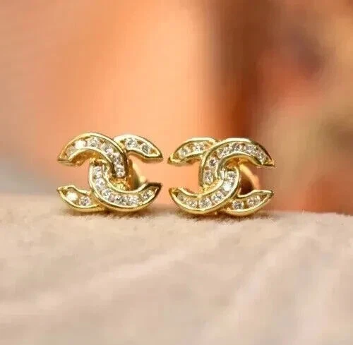 2 Ct Round Cut Simulated Diamond Women's Stud Earrings 14K Yellow Gold Plated