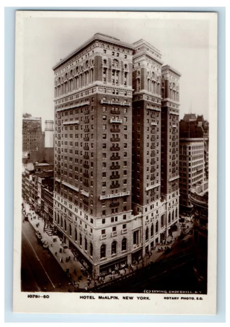 c1910's Bird's Eye View Of Hotel McAlpin NY RPPC Photo Rotary E.C Postcard