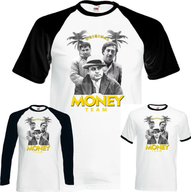 T-shirt Pablo Escobar El Chapo Al Capone da uomo divertente cartello della droga gangster mafia