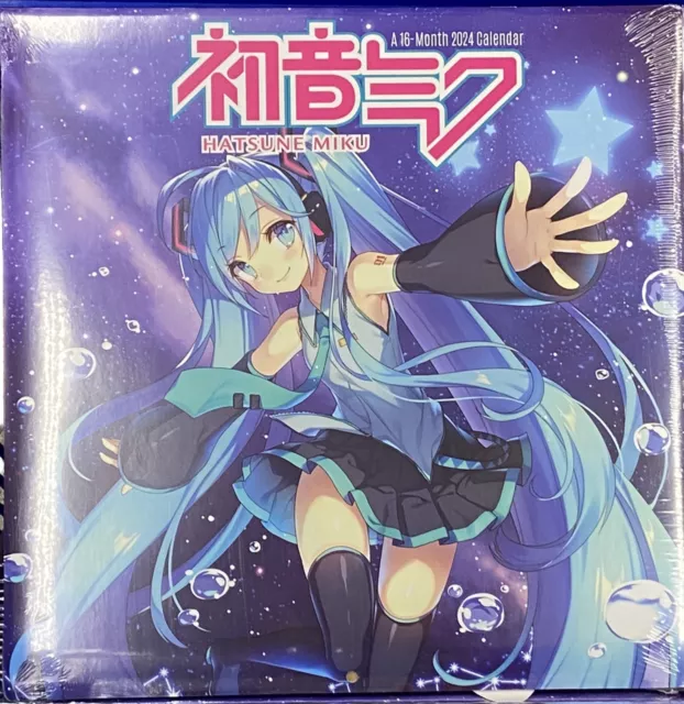 Hatsune Miku 2024 16 Month Wall Calendar (12”x24”)