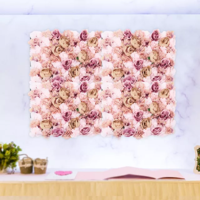 6 Stück Künstliche Blumenwand Rosenwand Hintergrund Hochzeit Dekor Panel 40x60cm