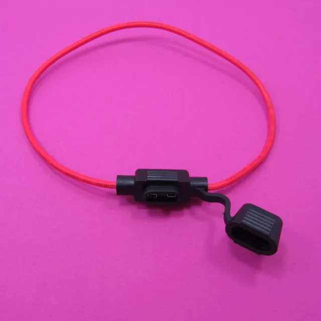 Mini Blade Fuse Holder Splash Proof Inline Cable For Car Bike Waterproof 12V 20A